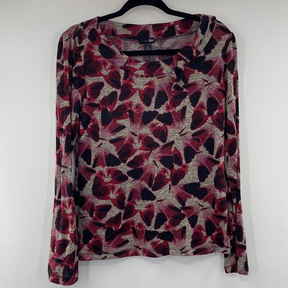 3For$20 East 5th Red & Gray Long-Sleeve Knit Top size Medium - Picture 1 of 8